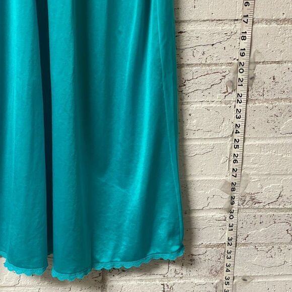 Vintage Teal Shadowline Lace Nightgown Medium - Picture 5 of 10